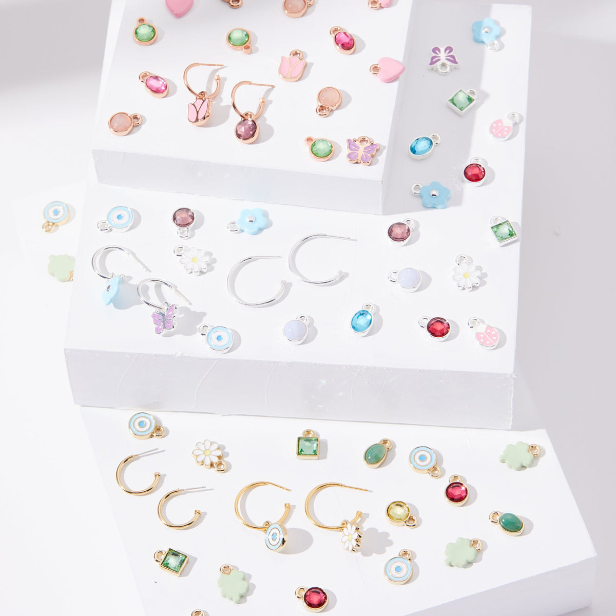 Rose Hoop Earring Charm, Circle