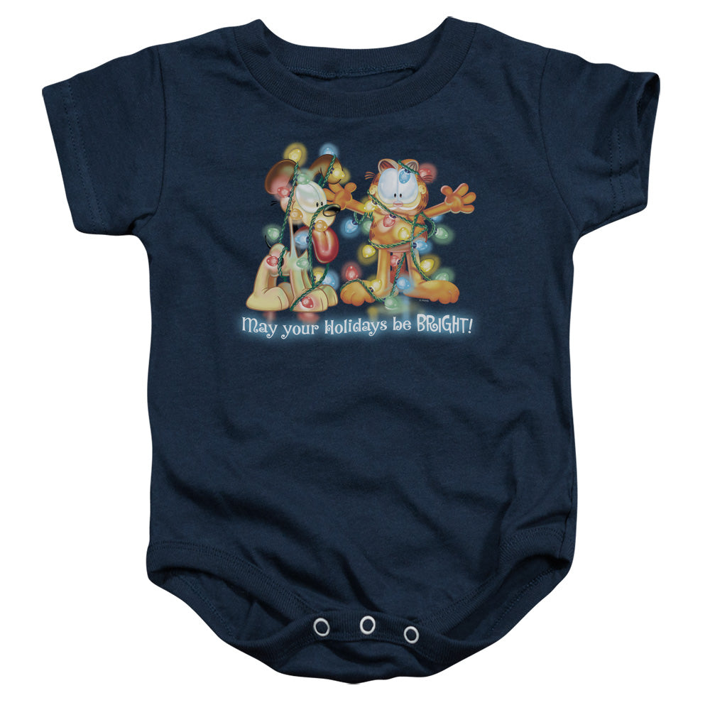 Garfield Bright Holidays Infant Baby Snapsuit Navy (12 Mos)