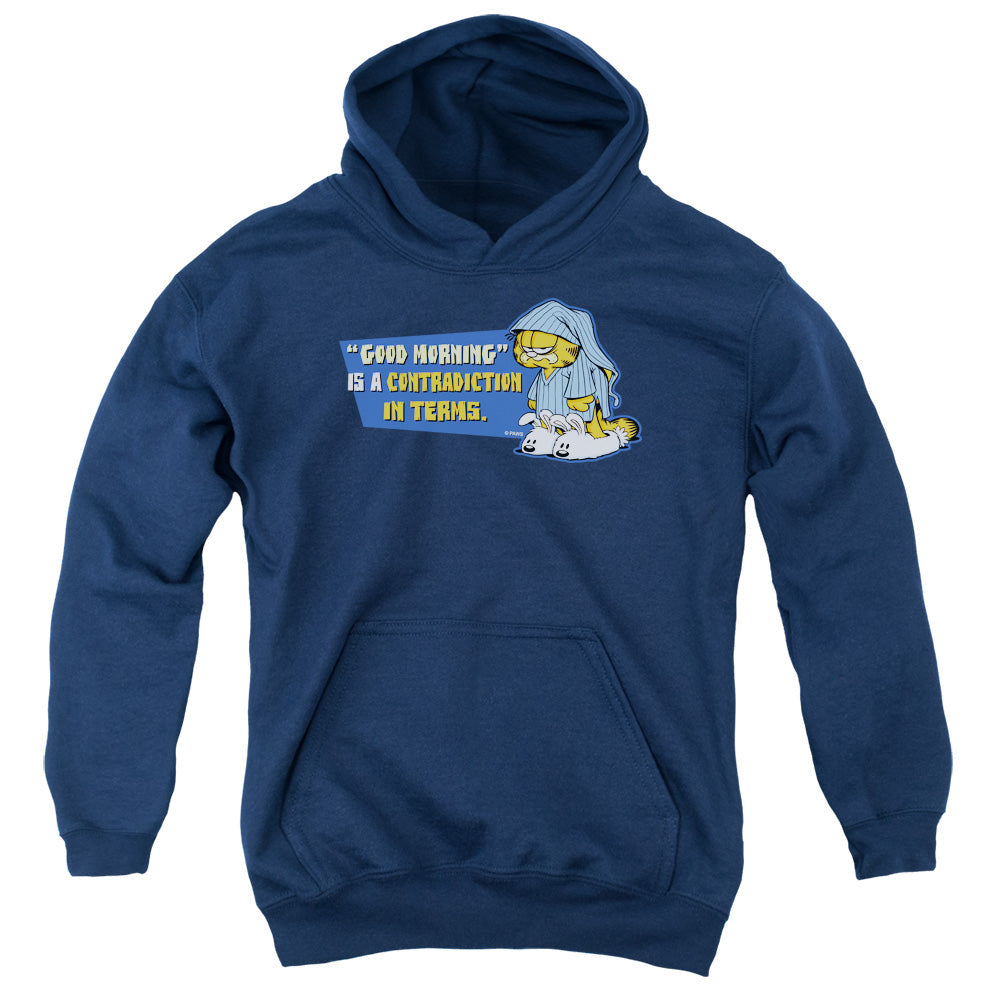 Garfield Contradicition in Terms Kids Youth Hoodie Navy