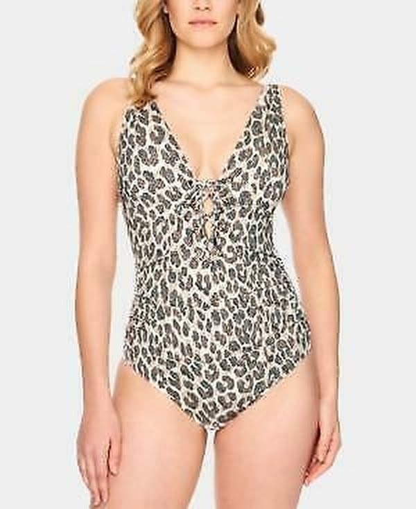 Swim Solutions Wild Thing One-Piece Swimsuit, Size 16