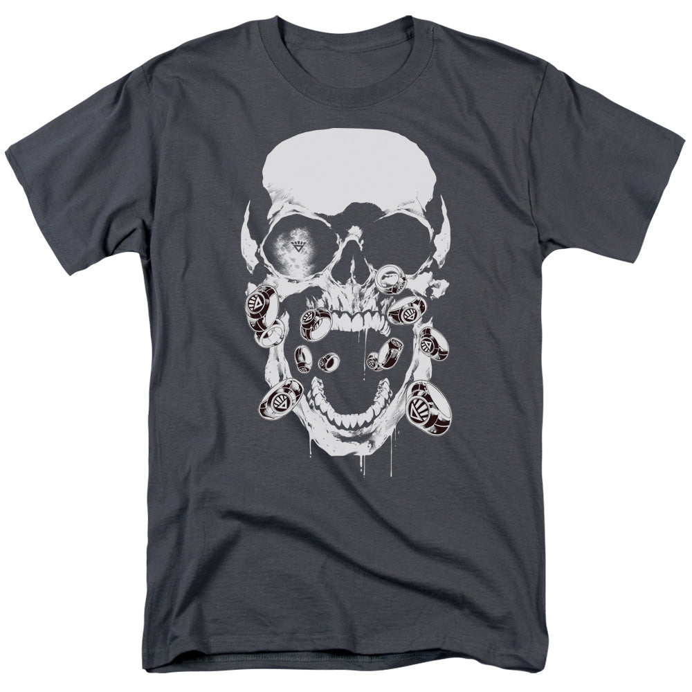 Green Lantern Black Lantern Skull Mens T Shirt Charcoal Officially Licensed