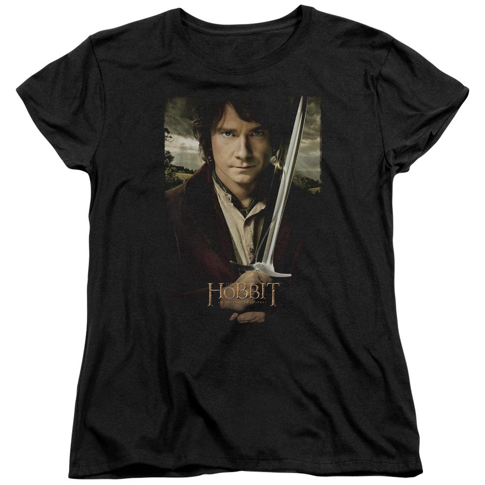 The Hobbit Baggins Poster Womens T Shirt Black Officially Licensed