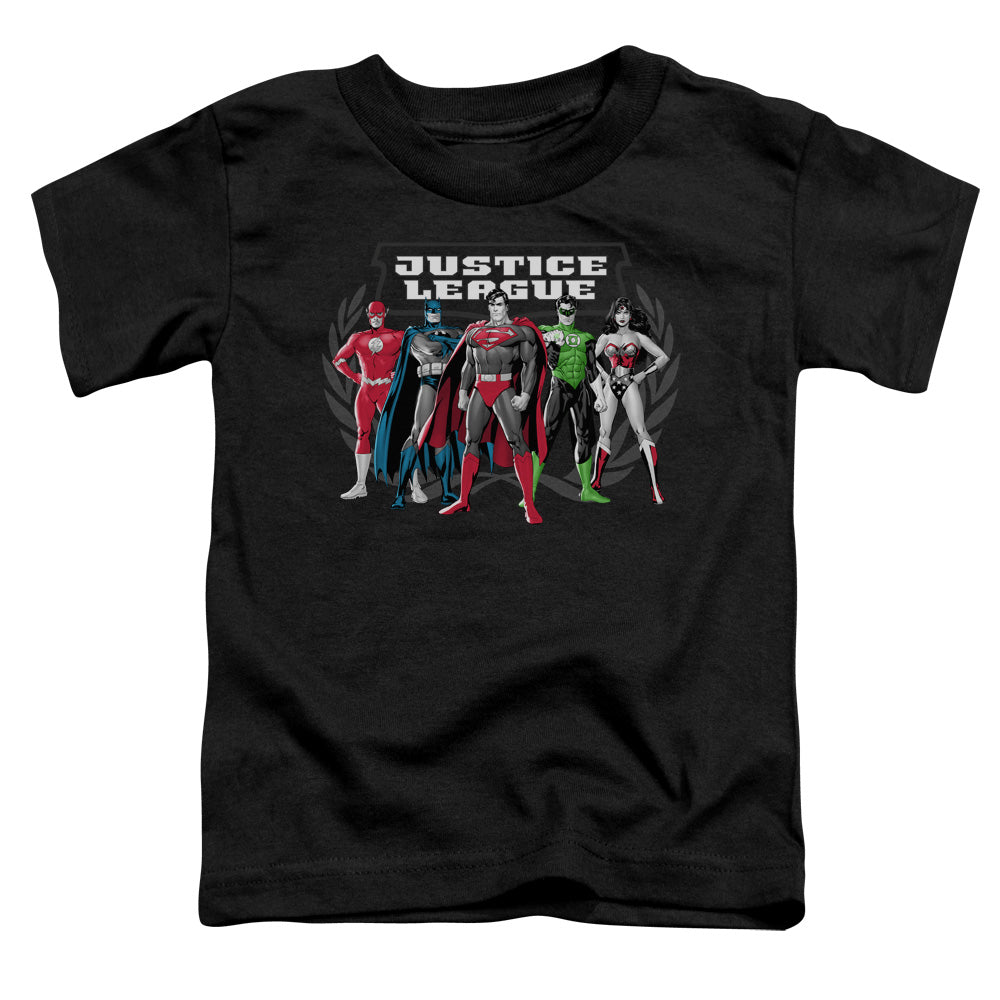 Justice League the Big Five Toddler Kids Youth T Shirt Black Officially Licensed