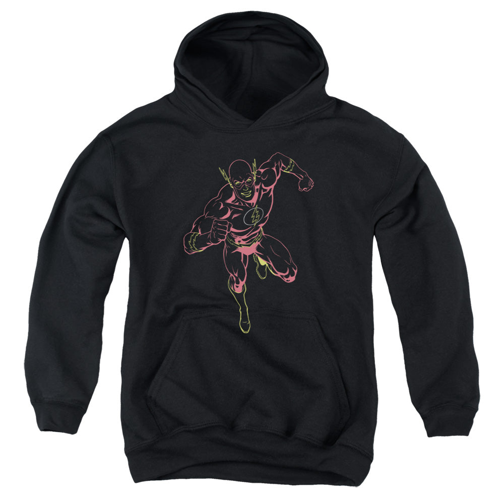 Justice League Neon Flash Kids Youth Hoodie Black Officially Licensed