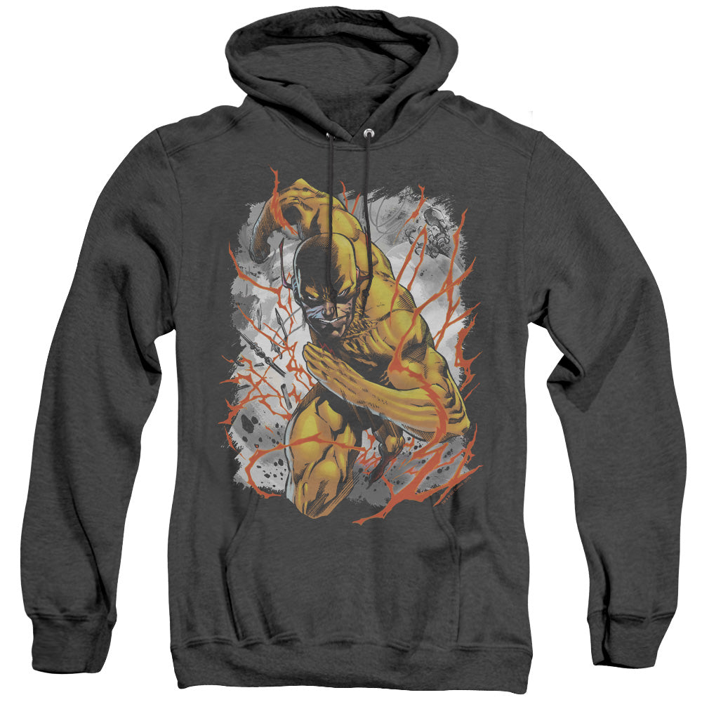 Justice League Of America Reversed Heather Mens Hoodie Black Officially Licensed