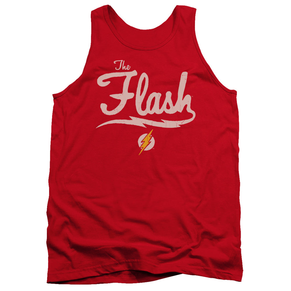 Justice League Assemble Old School Flash Mens Tank Top Shirt Red Officially Licensed