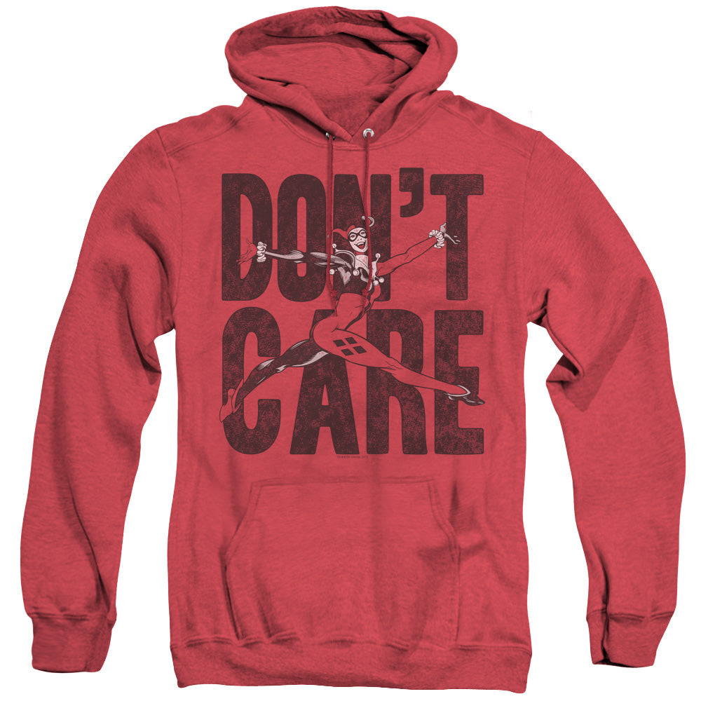 Justice League Of America Don’T Care Mens Heather Hoodie Red Officially Licensed