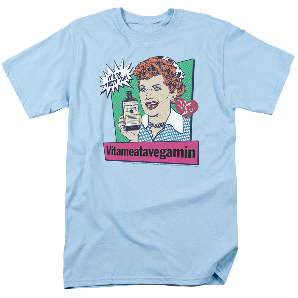 I Love Lucy Vita Comic Mens T Shirt Light Blue Officially Licensed