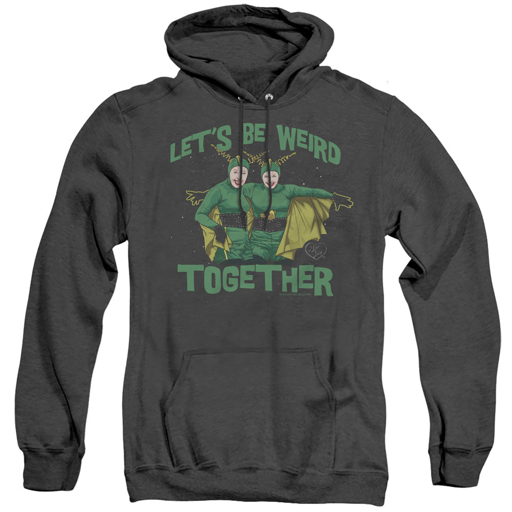 I Love Lucy Weird Together Heather Mens Hoodie Black Officially Licensed