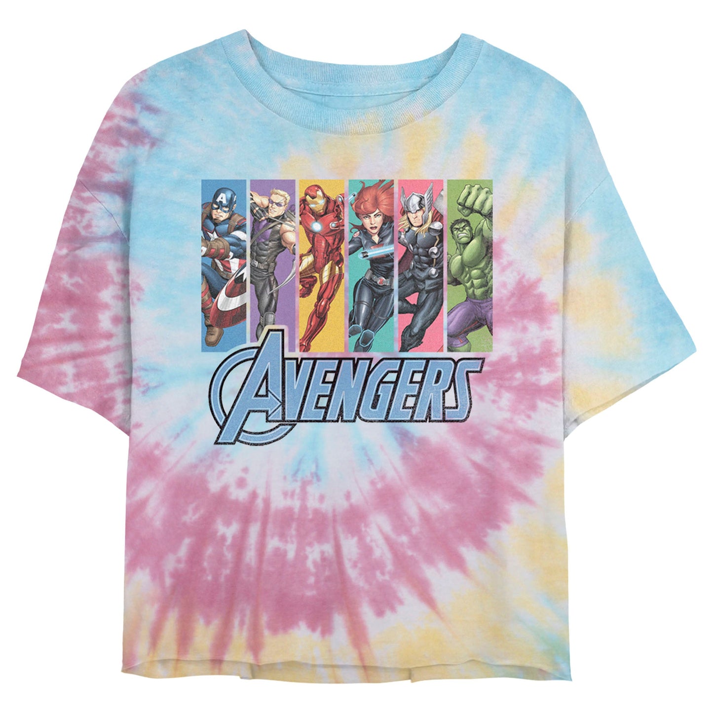 Marvel Avengers Unite Tie-Dye Swirl Junior's T Shirt