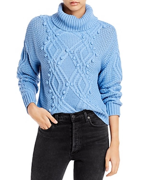 Cliche Womens Blue Long Sleeve Turtle Neck Sweater M