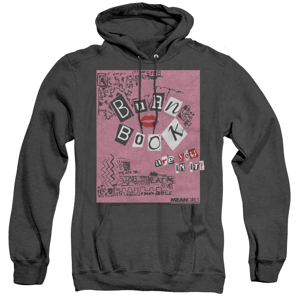 Mean Girls Burn Book Heather Mens Hoodie Black Officially Licensed
