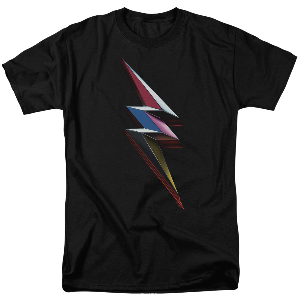 Power Rangers Movie Bolt Mens T Shirt Black Officially Licensed