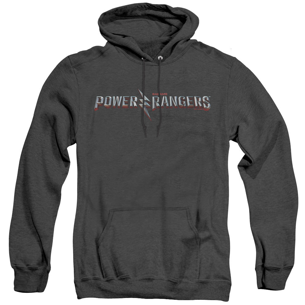 Power Rangers Movie Logo Heather Mens Hoodie Black Officially Licensed