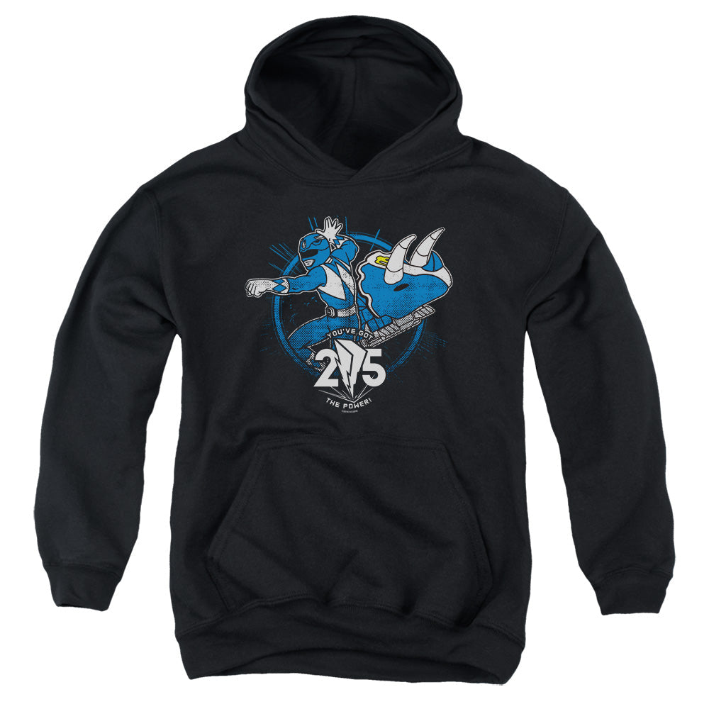 Power Rangers Blue 25 Kids Youth Hoodie Black Officially Licensed