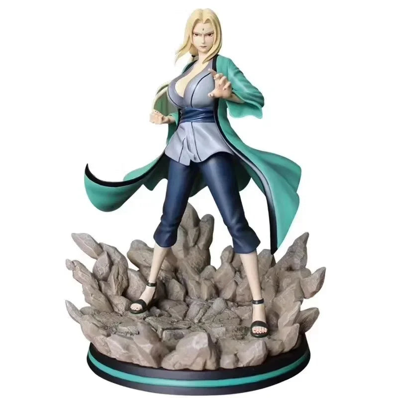 Tsunade Fifth Hokage Anime Figure, Naruto Shippuden Battle Ready Stance Action Figurines PVC 28 CM