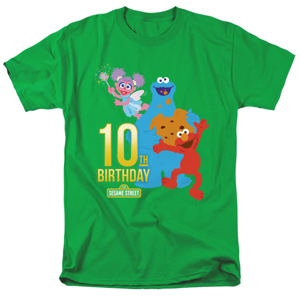 Sesame Street 10Th Birthday Mens T Shirt Kelly Green Officially Licensed