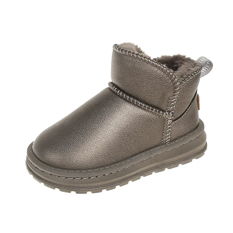 2025 Winter Children Snow Boots Boys Girls Fashion Warm Thick Plush Waterproof Ankle Anti-skid Kids Boots Classic Rubber Shoes
