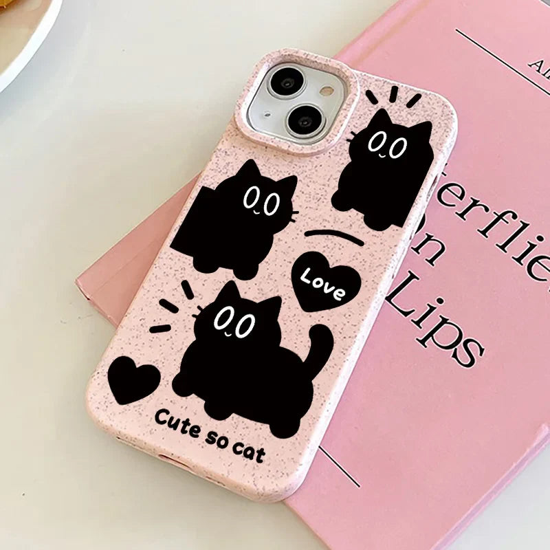 Cartoon Black Cat Phone Case