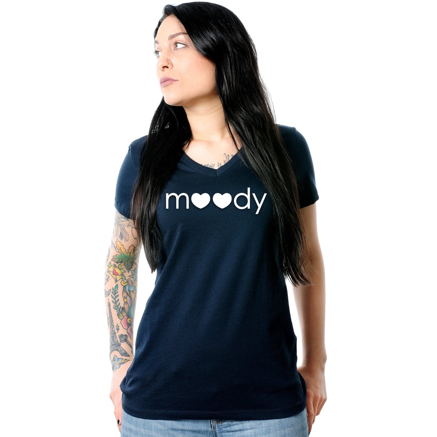 Moody Tapered V-Neck Tee Shirt