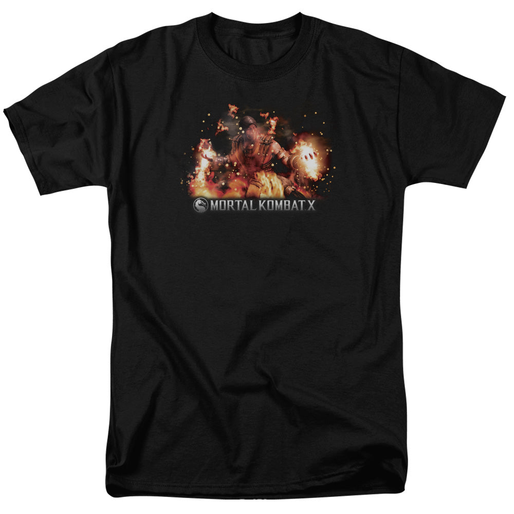 Mortal Kombat X Scorpio Flames Mens T Shirt Black Officially Licensed