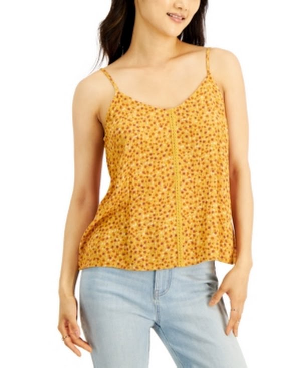 Hippie Rose Juniors Textured Lace-Trim Camisole, Size XS