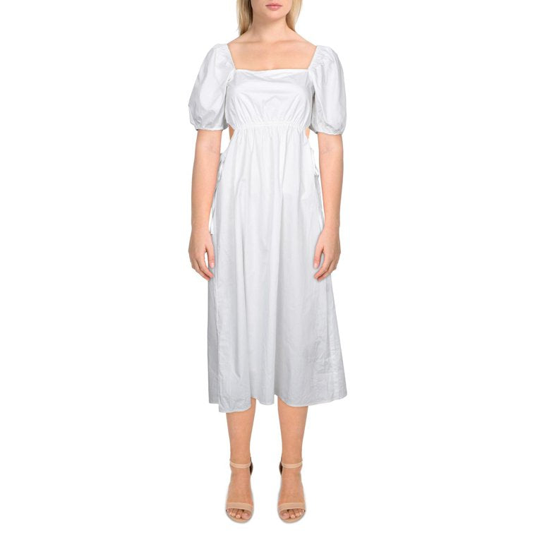 Ava and Esme Poplin Side Tied Cut-Out Dress, Size Medium