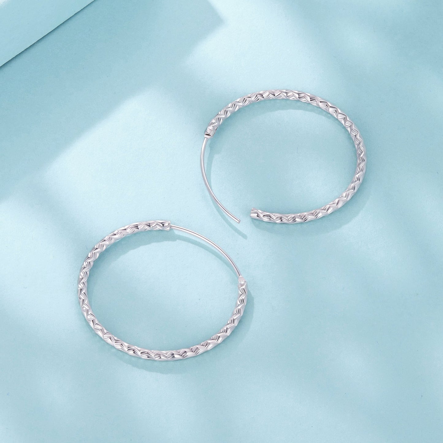 925 Sterling Silver Earrings Hoops 2.5 cm for Women