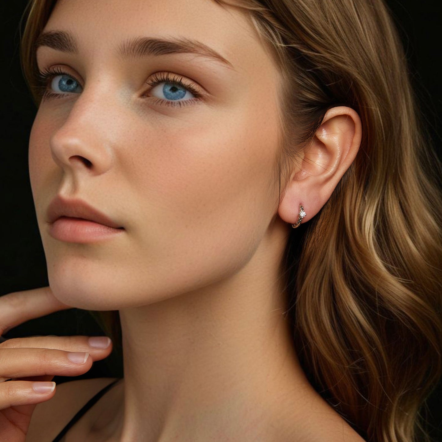925 Sterling Silver Moissanite Earrings 1.3cm for Women