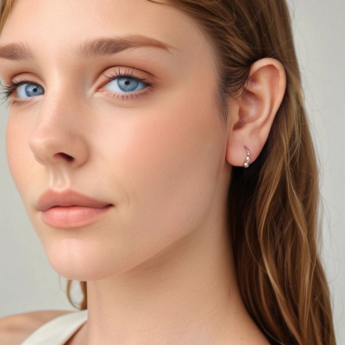 925 Sterling Silver White Gold Plated Earrings