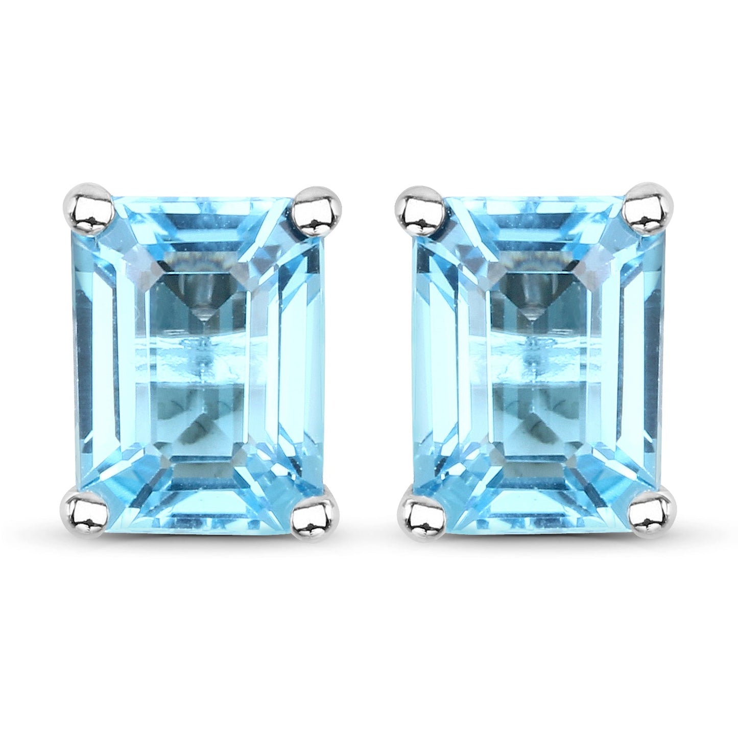 3.20 Carat Genuine Swiss Blue Topaz .925 Sterling Silver Earrings