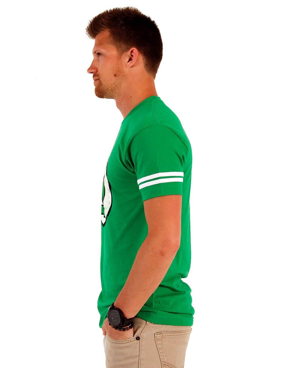 Green Lantern Distressed Logo Striped Sleeves Halloween Cosplay Costume T-shirt