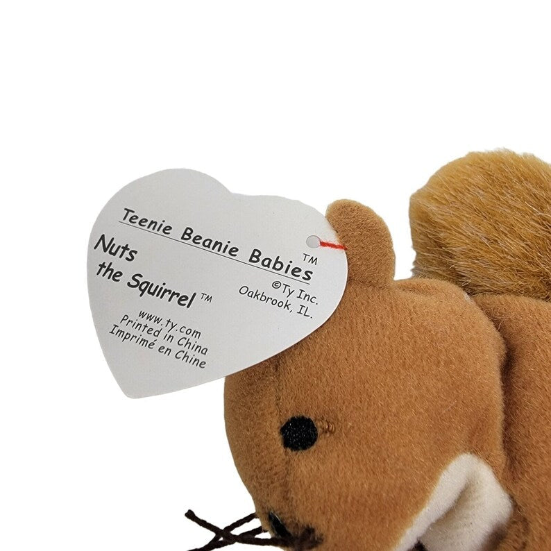 McDonalds Teenie Beanie Babies 1999/1993 Nuts the Squirrel Rare Tag Error New