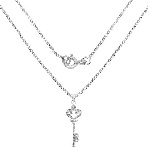 0.10 Carat Genuine White Diamond .925 Sterling Silver Pendant