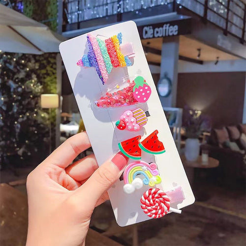 Sweet Girls Candy Color Cartoon Pattern BB Clips One-word Hair Clips 1