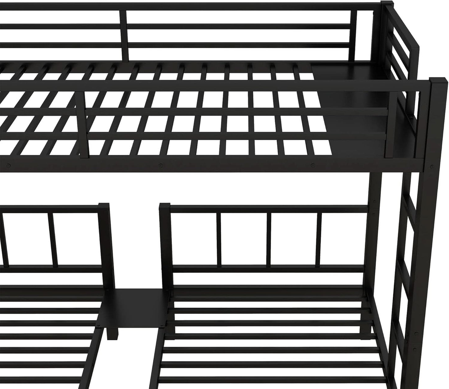 Triple Bunk Bed For Kids Metal Twin Over Twin Black