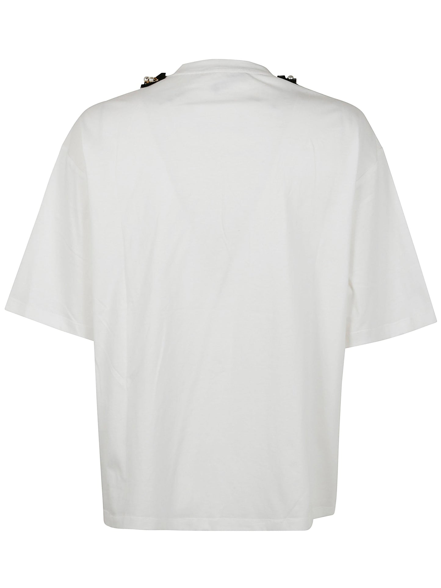 Balmain Women Pearls Chains Details Partial Face T-Shirt