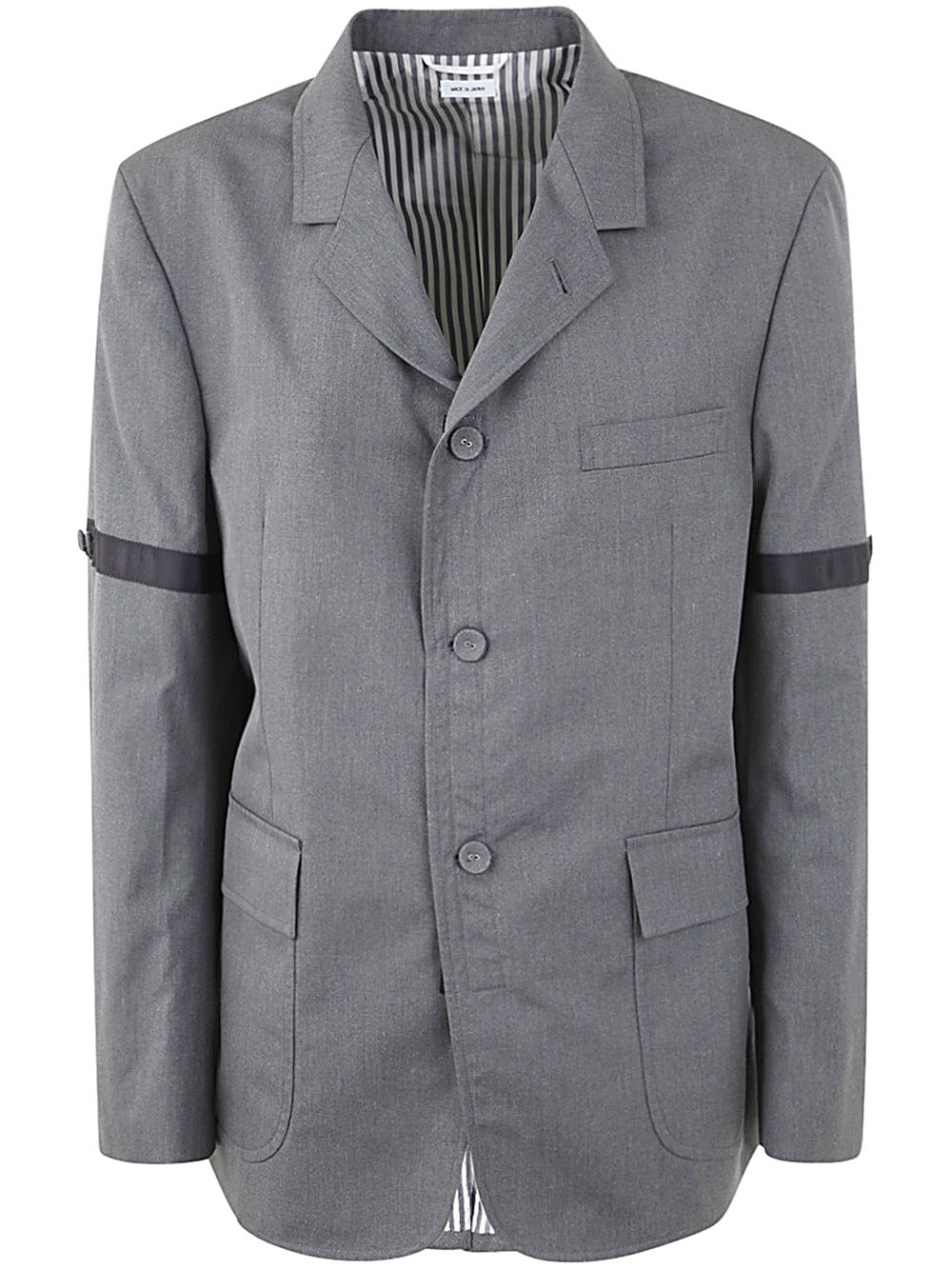 Thom Browne Men Unstructured Straight Fit Sb S/C With Gg Armband In Typewriter Cloth