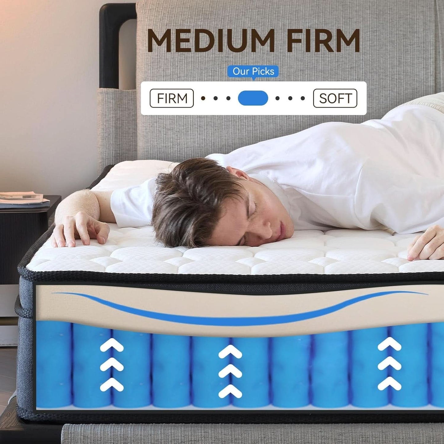 CertiPUR-US Certified 10 Inch Queen Hybrid Memory Foam Mattress