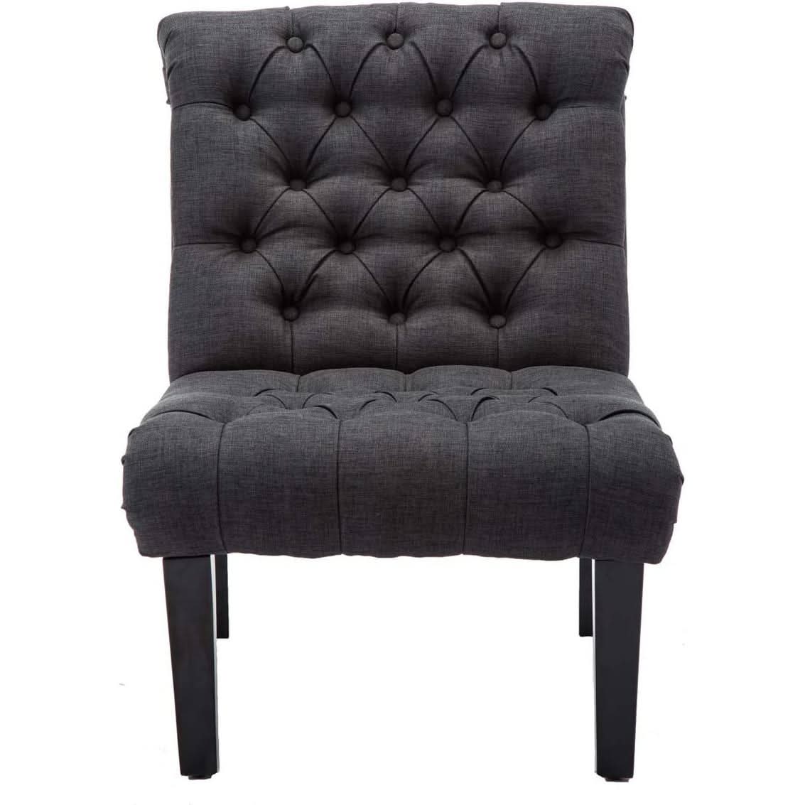 Gray Accent Chair With Wood Legs For Living Room Decor