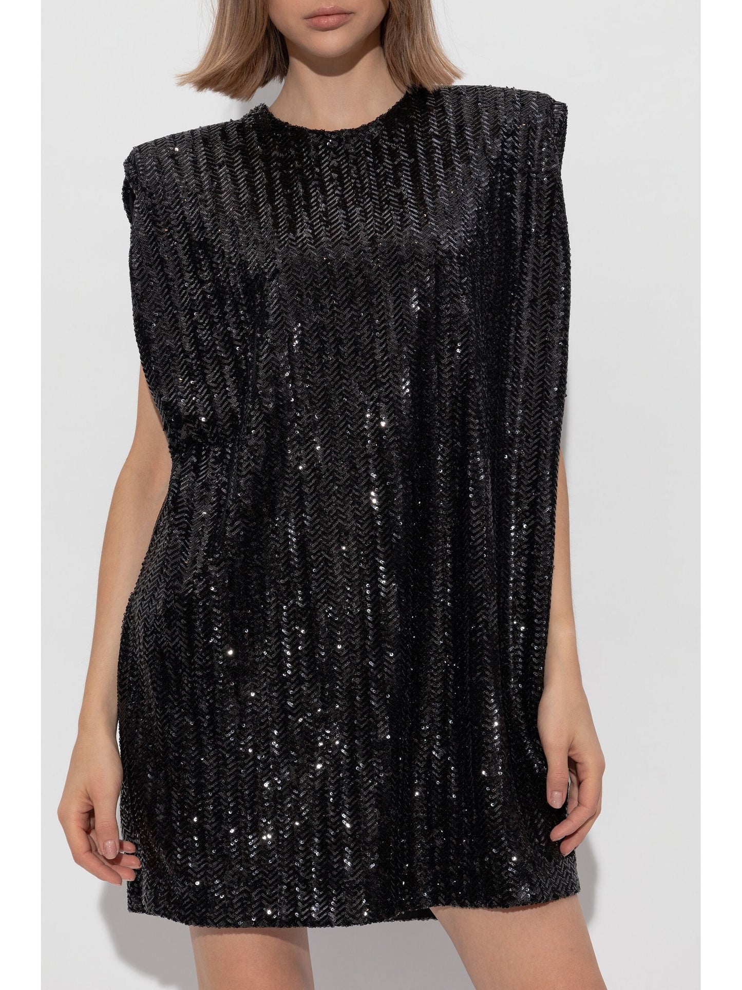 Golden Goose Women Journey W`S Sleeveless Tee Dress With Shoulderpads Full Paillettes