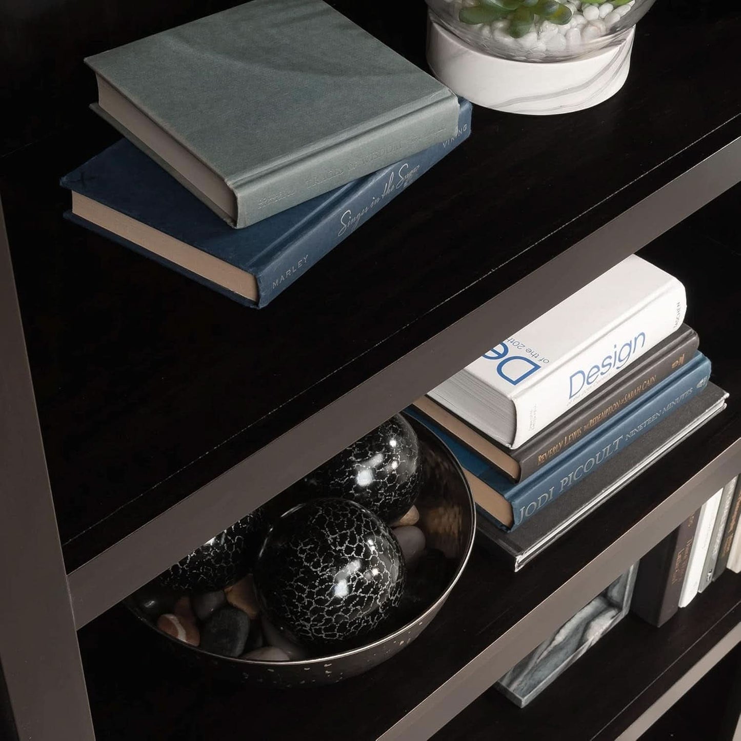 Estate Black 5 Shelf Bookcase 35.28 x 13.23 x 69.76 Inches
