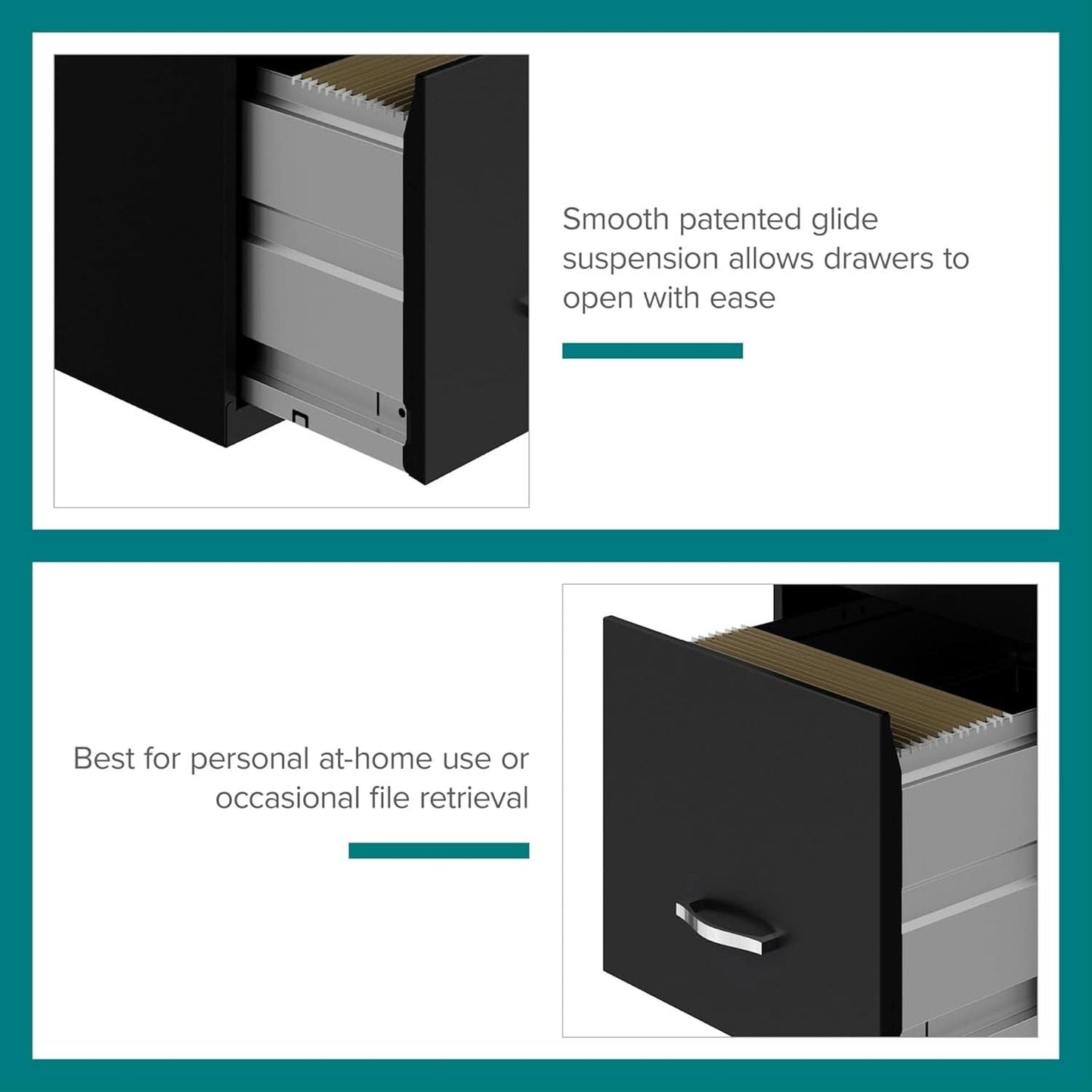 Locking 3 Drawer File Cabinet For Home Office Storage