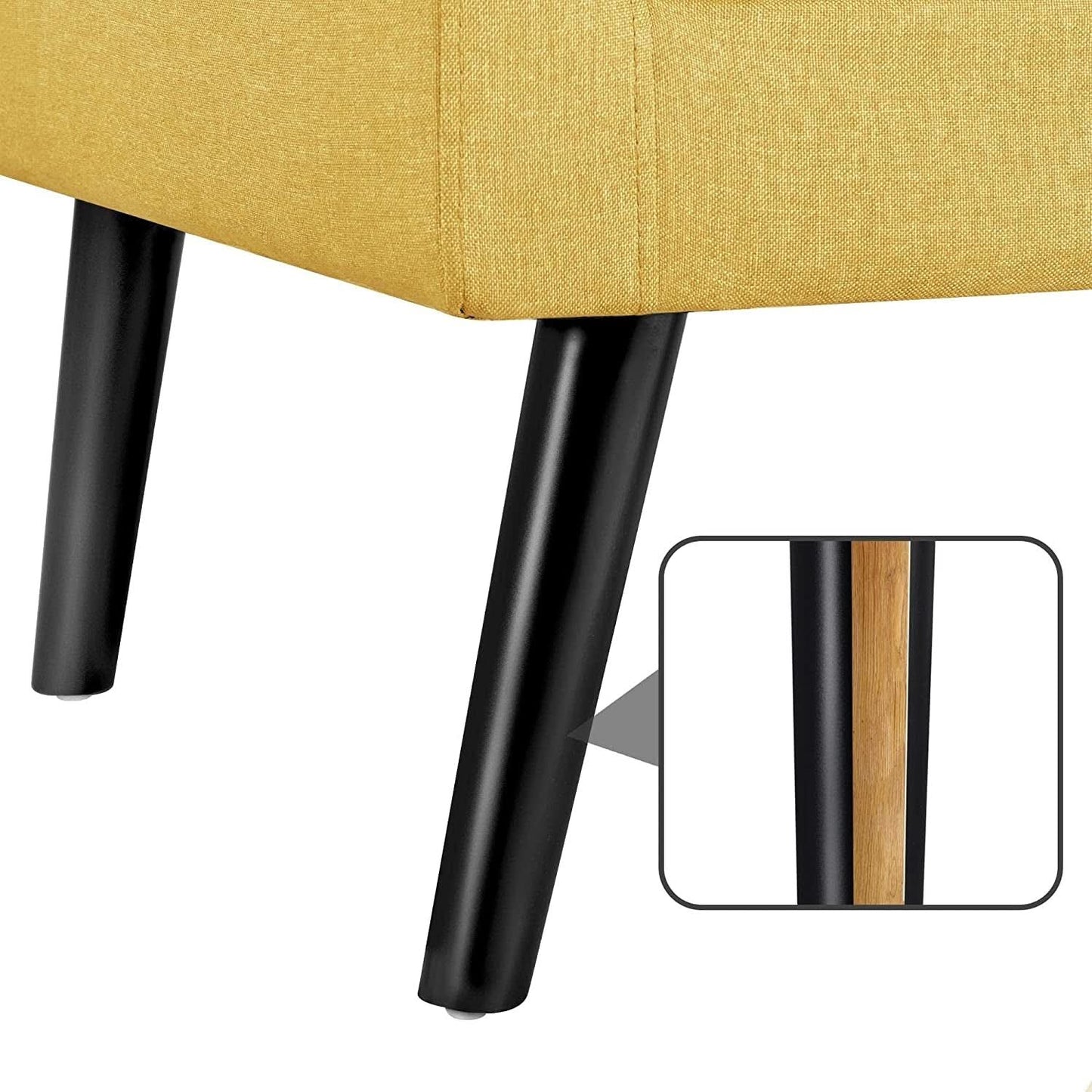 Yellow Mid Century Modern Upholstered Accent Chair