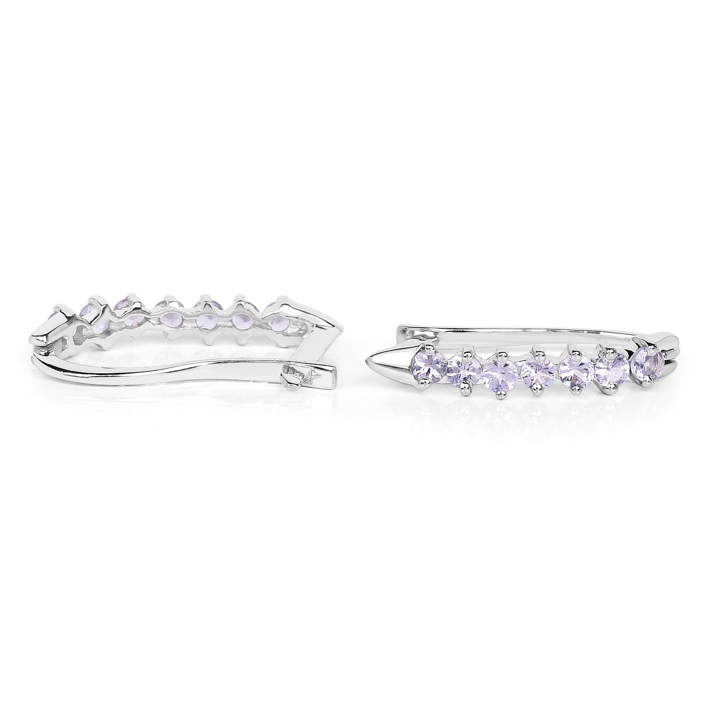0.98 Carat Genuine Tanzanite .925 Sterling Silver Earrings