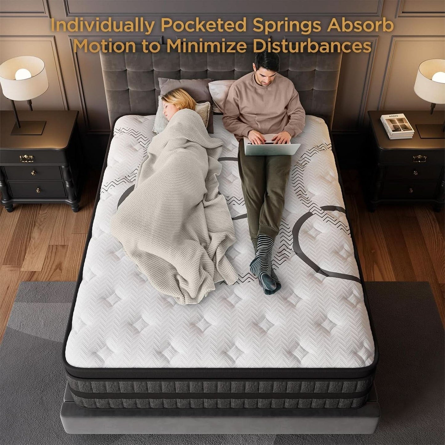 Queen 14Inch Hybrid Memory Foam Mattress UltraComfort