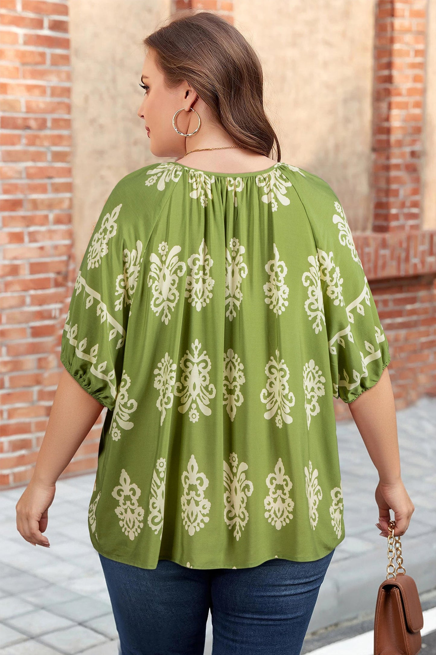 Gabriella Floral Short Sleeve PLUS Top