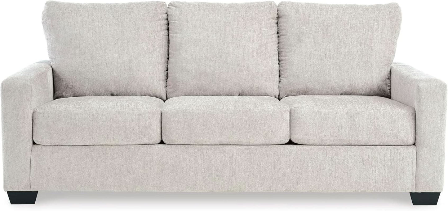 White Queen Upholstered Sleeper Sofa With Gel Memory Foam