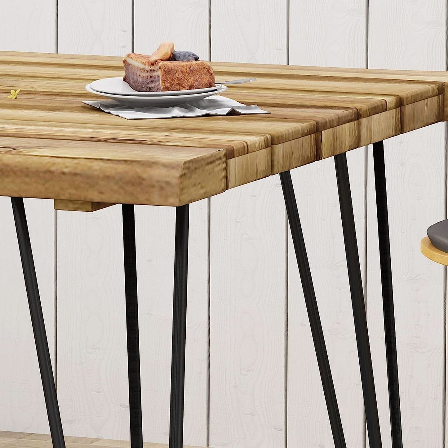 Industrial Acacia Wood Dining Table 150 to 200 cm Rustic