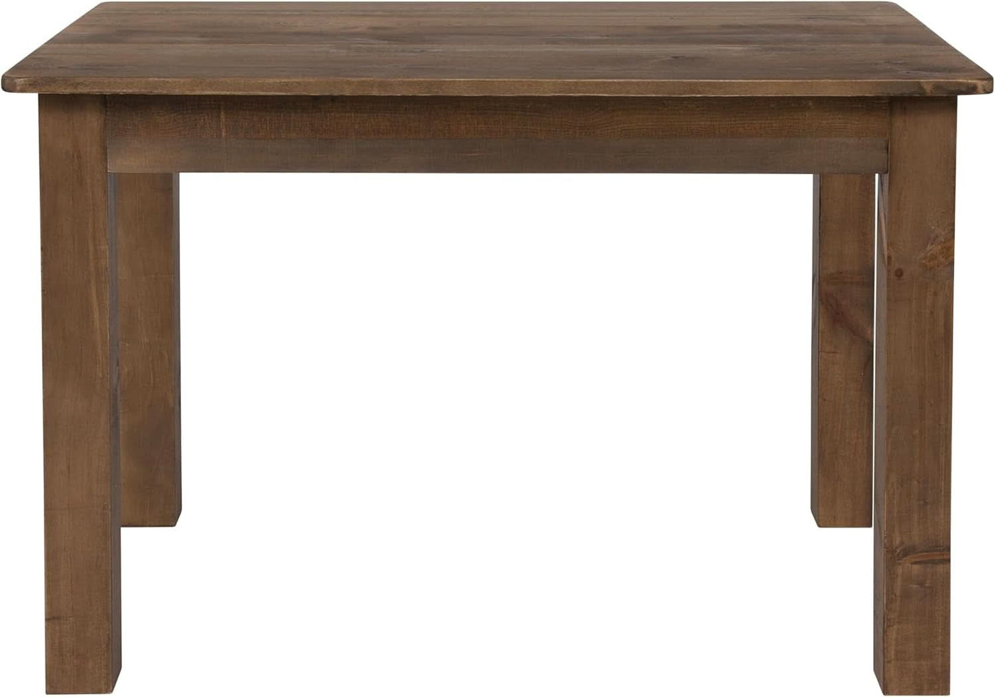 Rustic Brown Solid Wood Dining Table 46x30 Seats 4